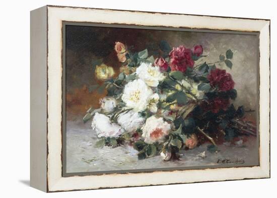 Still Life of Roses-Eugene Henri Cauchois-Framed Premier Image Canvas