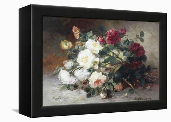 Still Life of Roses-Eugene Henri Cauchois-Framed Premier Image Canvas
