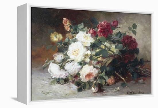 Still Life of Roses-Eugene Henri Cauchois-Framed Premier Image Canvas