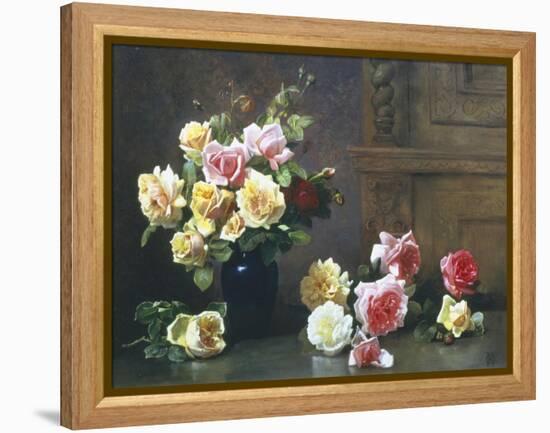 Still Life of Roses-Olaf August Hermansen-Framed Premier Image Canvas