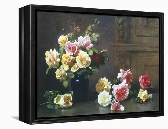 Still Life of Roses-Olaf August Hermansen-Framed Premier Image Canvas