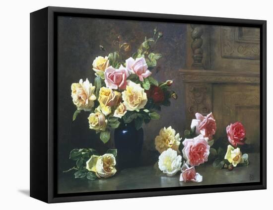 Still Life of Roses-Olaf August Hermansen-Framed Premier Image Canvas