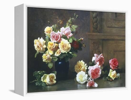Still Life of Roses-Olaf August Hermansen-Framed Premier Image Canvas