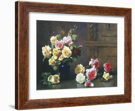 Still Life of Roses-Olaf August Hermansen-Framed Giclee Print