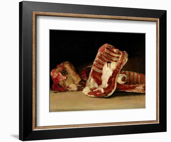 Still Life of Sheep's Ribs and Head - the Butcher's Conter-Francisco de Goya-Framed Giclee Print