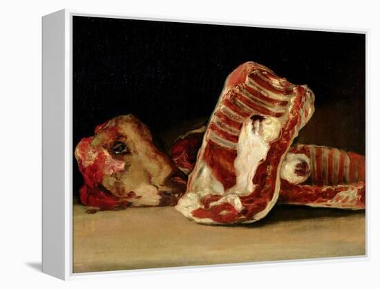 Still Life of Sheep's Ribs and Head - the Butcher's Conter-Francisco de Goya-Framed Premier Image Canvas