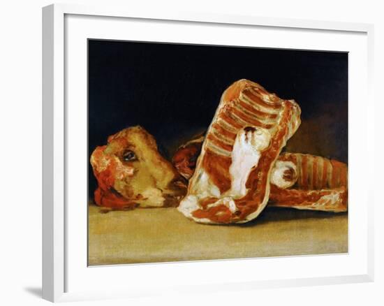 Still Life of Sheep's Ribs and Head (The Butcher's Counter)-Francisco de Goya-Framed Giclee Print