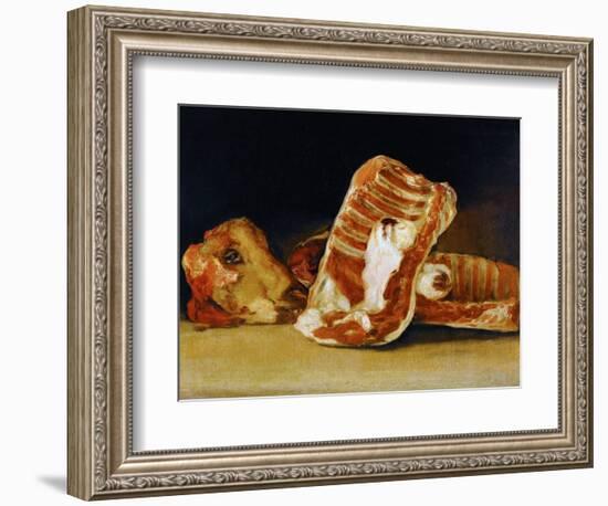 Still Life of Sheep's Ribs and Head (The Butcher's Counter)-Francisco de Goya-Framed Giclee Print