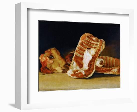 Still Life of Sheep's Ribs and Head (The Butcher's Counter)-Francisco de Goya-Framed Giclee Print