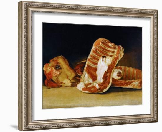 Still Life of Sheep's Ribs and Head (The Butcher's Counter)-Francisco de Goya-Framed Giclee Print
