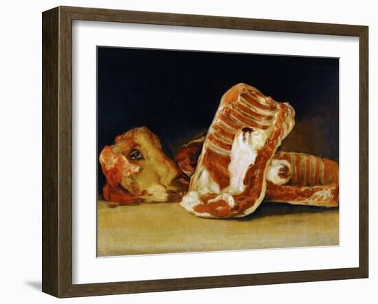 Still Life of Sheep's Ribs and Head (The Butcher's Counter)-Francisco de Goya-Framed Giclee Print