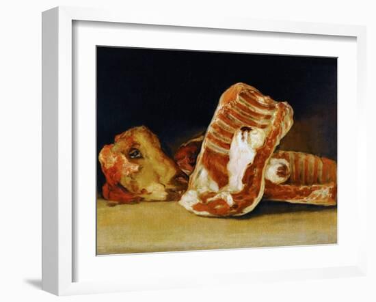 Still Life of Sheep's Ribs and Head (The Butcher's Counter)-Francisco de Goya-Framed Giclee Print