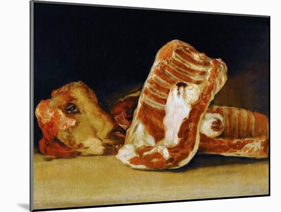 Still Life of Sheep's Ribs and Head (The Butcher's Counter)-Francisco de Goya-Mounted Giclee Print