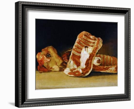 Still Life of Sheep's Ribs and Head (The Butcher's Counter)-Francisco de Goya-Framed Giclee Print