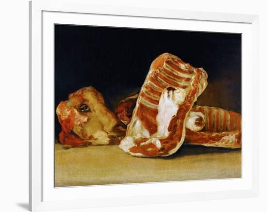 Still Life of Sheep's Ribs and Head (The Butcher's Counter)-Francisco de Goya-Framed Giclee Print