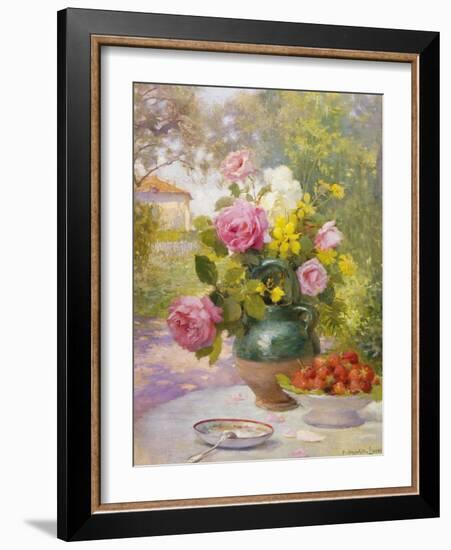 Still Life of Summer Flowers and Fruit-Marie Felix Lucas-Framed Giclee Print