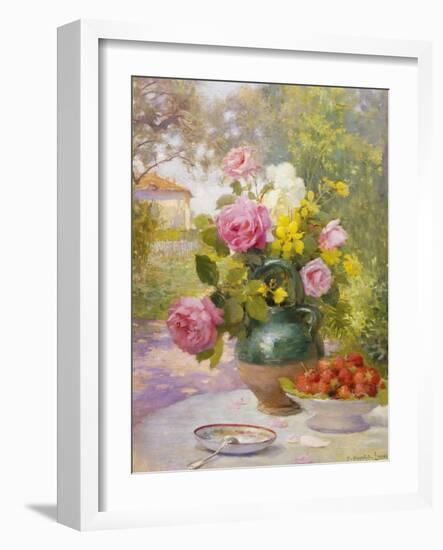 Still Life of Summer Flowers and Fruit-Marie Felix Lucas-Framed Giclee Print