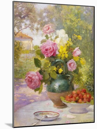 Still Life of Summer Flowers and Fruit-Marie Felix Lucas-Mounted Giclee Print