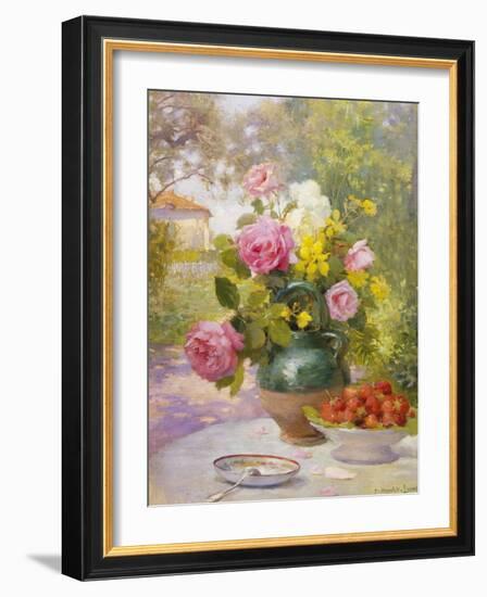 Still Life of Summer Flowers and Fruit-Marie Felix Lucas-Framed Giclee Print