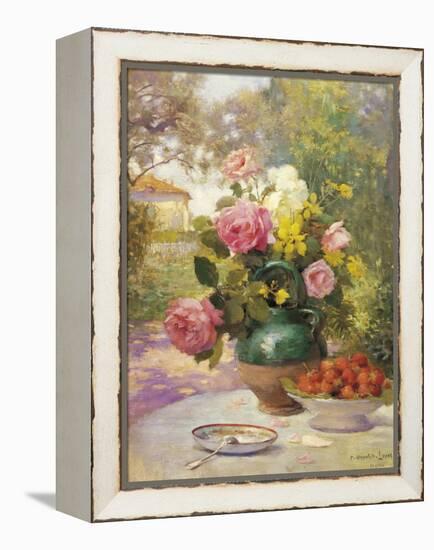 Still Life of Summer Flowers and Fruit-Marie Felix Hippolyte-Lucas-Framed Premier Image Canvas