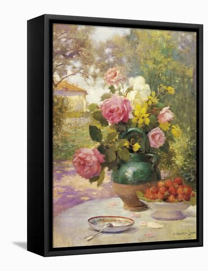 Still Life of Summer Flowers and Fruit-Marie Felix Hippolyte-Lucas-Framed Premier Image Canvas