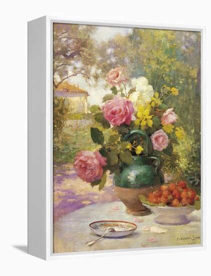 Still Life of Summer Flowers and Fruit-Marie Felix Hippolyte-Lucas-Framed Premier Image Canvas