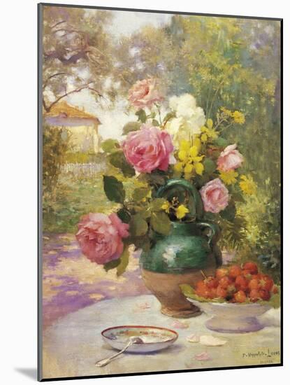 Still Life of Summer Flowers and Fruit-Marie Felix Hippolyte-Lucas-Mounted Giclee Print