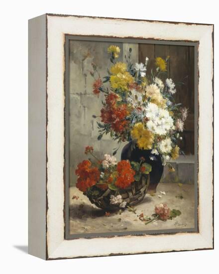 Still Life of Summer Flowers-Eugene Henri Cauchois-Framed Premier Image Canvas