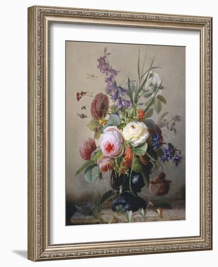 Still Life of Summer Flowers-Hans Hermann-Framed Giclee Print