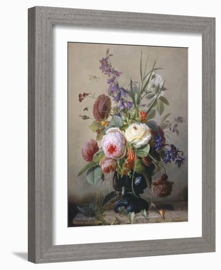 Still Life of Summer Flowers-Hans Hermann-Framed Giclee Print