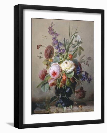 Still Life of Summer Flowers-Hans Hermann-Framed Giclee Print