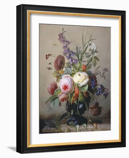 Still Life of Summer Flowers-Hans Hermann-Framed Giclee Print