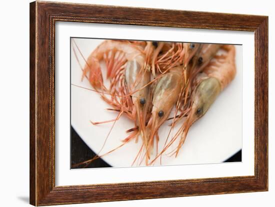 Still Life Of Sustainably Harvested, Trap Caught, Gulf Prawns-Justin Bailie-Framed Photographic Print