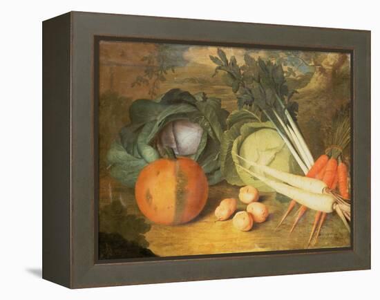 Still Life of Vegetables-Leopoldo Metlicovitz-Framed Premier Image Canvas