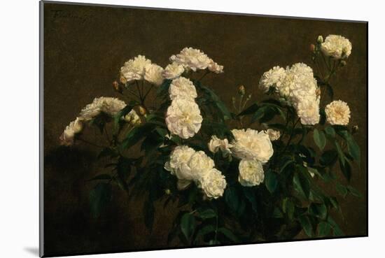 Still Life of White Roses, 1870 (Oil on Canvas)-Ignace Henri Jean Fantin-Latour-Mounted Giclee Print