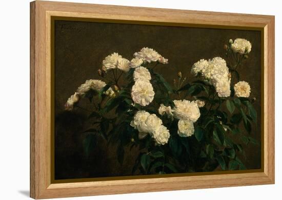 Still Life of White Roses, 1870 (Oil on Canvas)-Ignace Henri Jean Fantin-Latour-Framed Premier Image Canvas