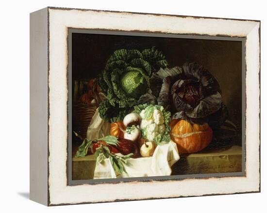 Still Life of Winter Vegetables-Henrietta de Longchamp-Framed Premier Image Canvas