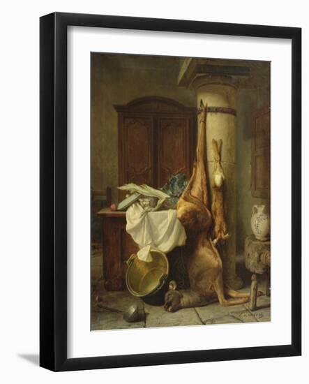 Still Life (Oil on Canvas)-Louis Eugene Lambert-Framed Giclee Print