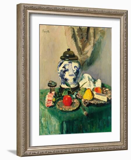 Still Life (Oil on Canvas)-George Leslie Hunter-Framed Giclee Print