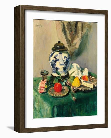 Still Life (Oil on Canvas)-George Leslie Hunter-Framed Giclee Print