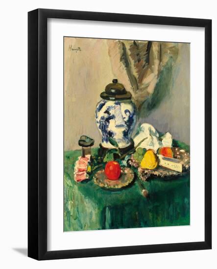 Still Life (Oil on Canvas)-George Leslie Hunter-Framed Giclee Print