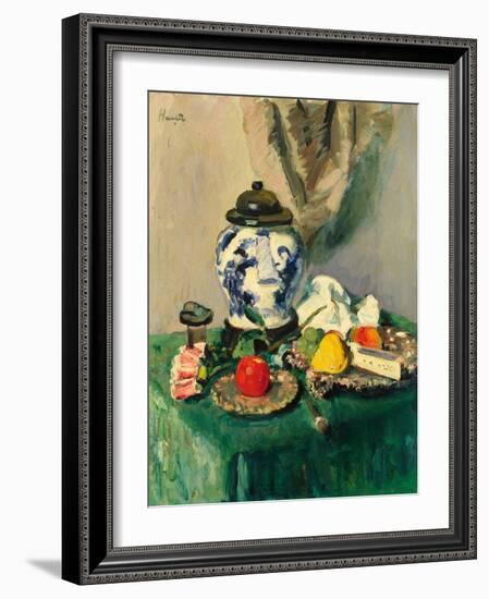 Still Life (Oil on Canvas)-George Leslie Hunter-Framed Giclee Print