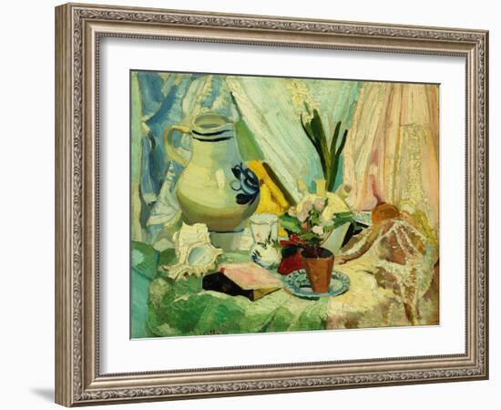 Still Life, (Oil on Canvas)-Joseph Stella-Framed Giclee Print