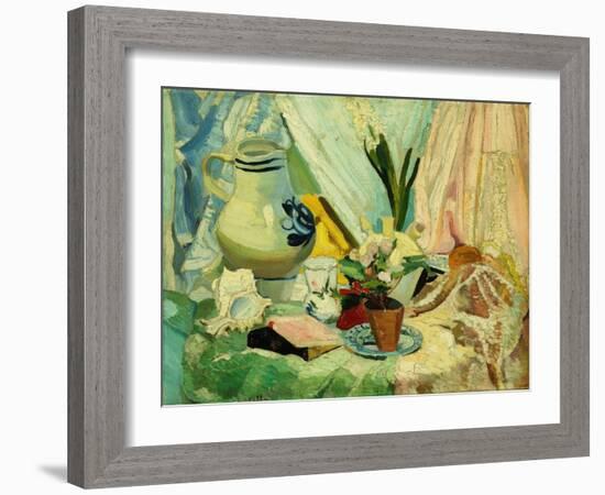 Still Life, (Oil on Canvas)-Joseph Stella-Framed Giclee Print