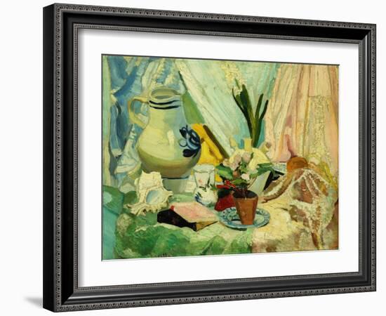 Still Life, (Oil on Canvas)-Joseph Stella-Framed Giclee Print