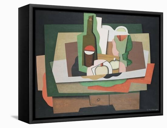 Still Life on a Table; Nature Morte Sur Une Table, 1925-Georges Valmier-Framed Premier Image Canvas