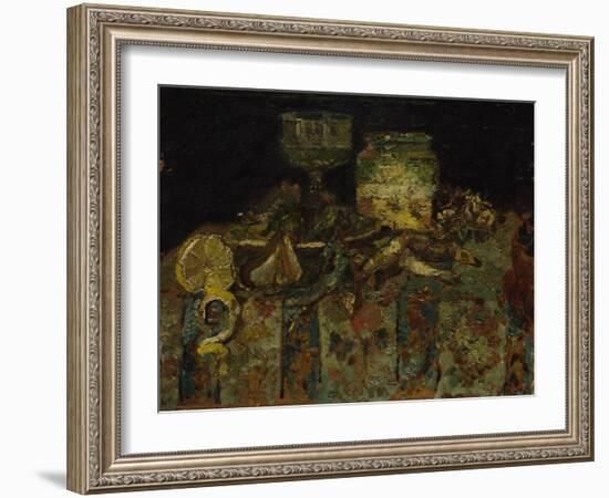 Still Life: Oysters, Fish, C. 1880-Adolphe-Thomas-Joseph Monticelli-Framed Giclee Print