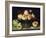 Still Life Peaches Apples and Flowers-Fede Gallzia-Framed Art Print