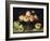 Still Life Peaches Apples and Flowers-Fede Gallzia-Framed Art Print