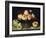Still Life Peaches Apples and Flowers-Fede Gallzia-Framed Art Print